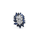 Vintage 14kt Gold, Sapphire & Diamond Cluster Ring