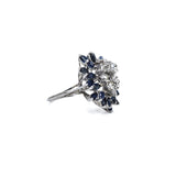 Vintage 14kt Gold, Sapphire & Diamond Cluster Ring