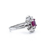 Vintage c.1950's 18kt Gold, Diamond & Oval Ruby Ring