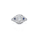 Vintage c. 1930s Art Deco Platinum & Diamond Ring