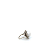 Estate 14KT White Gold Mabe Pearl And Diamond Ring