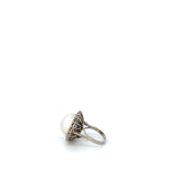 Estate 14KT White Gold Mabe Pearl And Diamond Ring