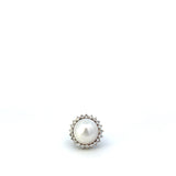 Estate 14KT White Gold Mabe Pearl And Diamond Ring