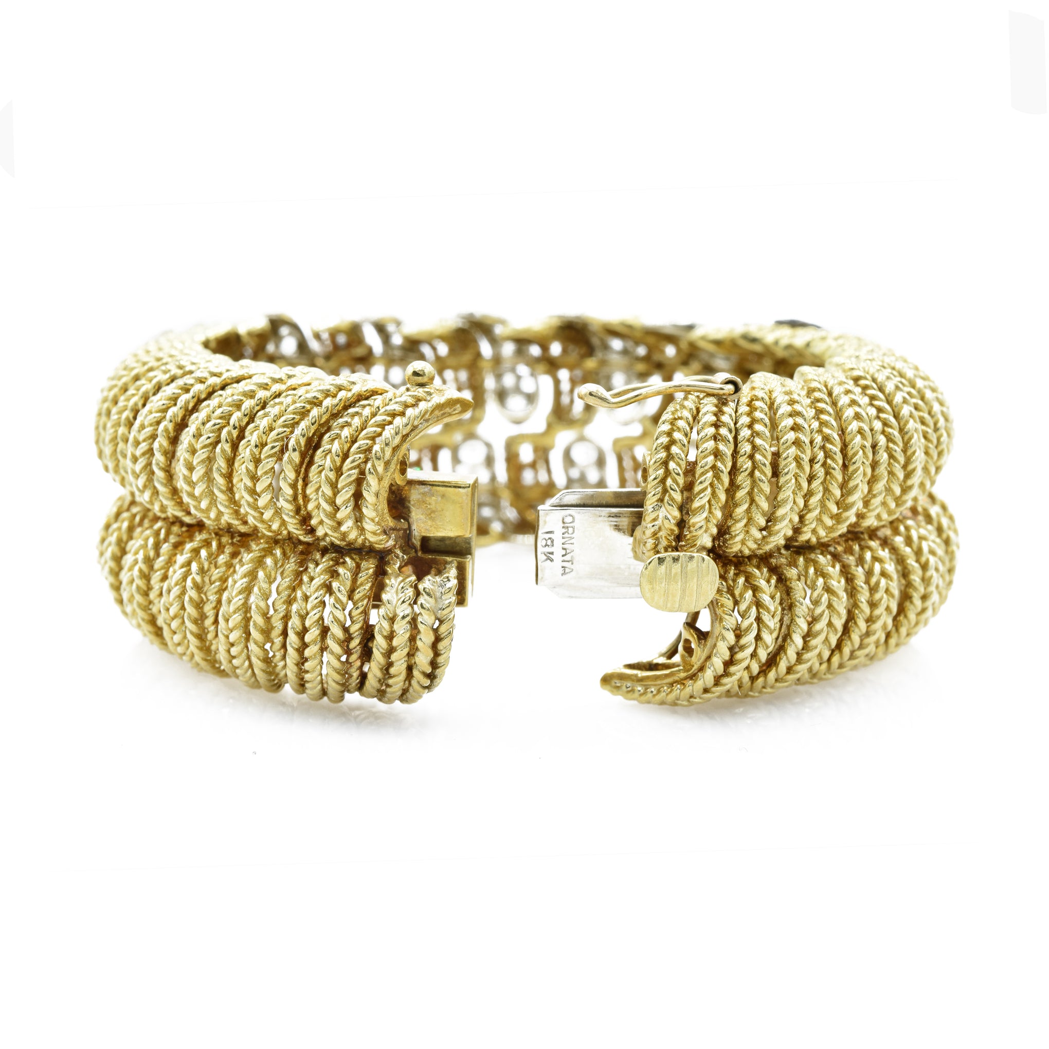 Estate Diamond 18k Gold Handmade Bracelet