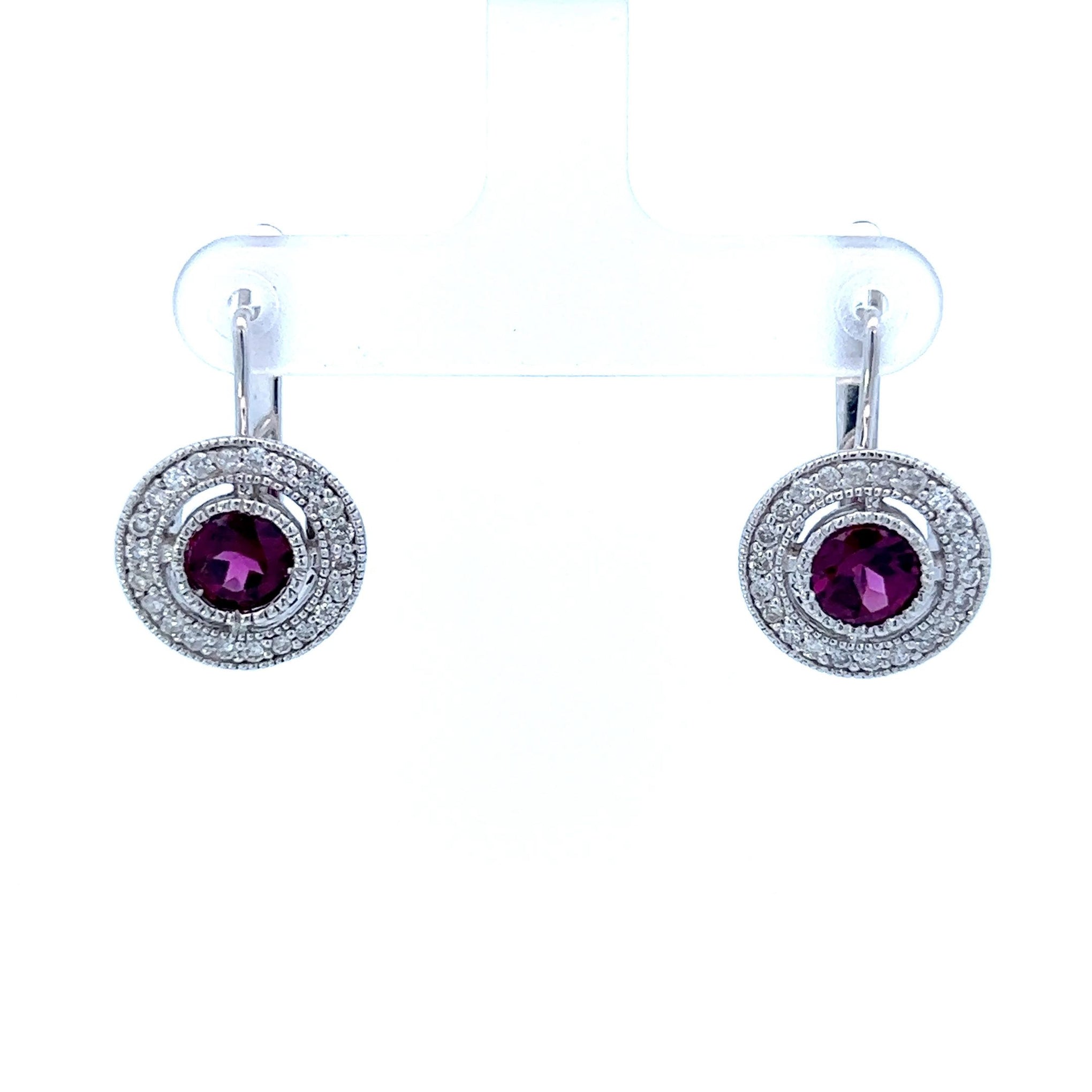Estate Pink Tourmaline And Diamond Earrings