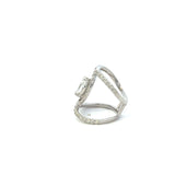 Estate 14KT White Gold Diamond Crossover Ring