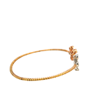 14KT Tri-Color Gold Double Flower Bangle