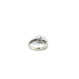 Estate Platinum Diamond And Cabochon Sapphire Ring