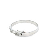 14KT White Gold Design Bangle With Round And Baguette Cut Diamonds