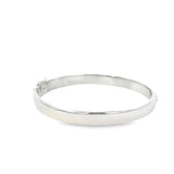 14KT White Gold Design Bangle With Round And Baguette Cut Diamonds