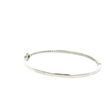 14KT White Gold Round Cut Diamond Bangle