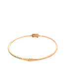 14KT Pink Gold And Round Cut Diamond Bangle