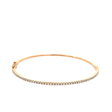 14KT Pink Gold And Round Cut Diamond Bangle