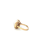 Vintage 14KT Yellow Gold Mobe Pearl And Diamond Ring