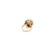 Vintage 14KT Yellow Gold Mobe Pearl And Diamond Ring