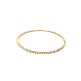 14KT Yellow Gold And Round Cut Diamond Flex Bangle