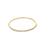 14KT Yellow Gold And Round Cut Diamond Flex Bangle