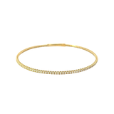 14KT Yellow Gold And Round Cut Diamond Flex Bangle