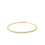 14KT Yellow Gold And Round Cut Diamond Flex Bangle