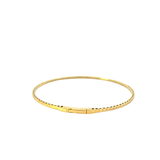 14KT Yellow Gold And Round Cut Diamond Flex Bangle