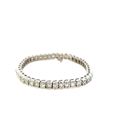 14KT White Gold Half Bezel Straight Line Diamond Bracelet