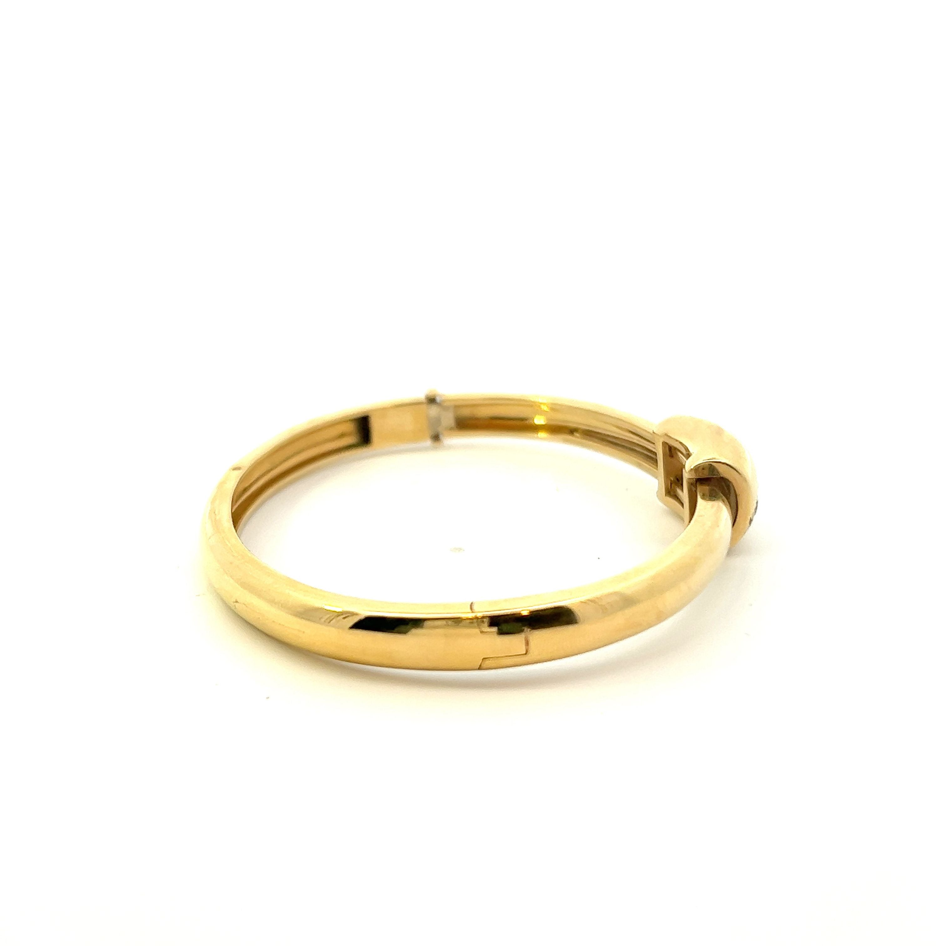 Vintage Piaget 18KT Yellow Gold Round Cut Diamond Bangle