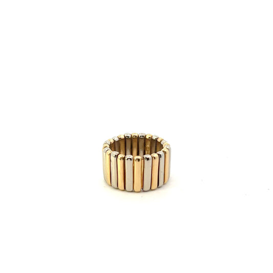 VINTAGE 18KT TWO- TONE GOLD WIDE BAND