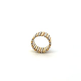 Vintage 18KT Two Tone Gold Wide Band