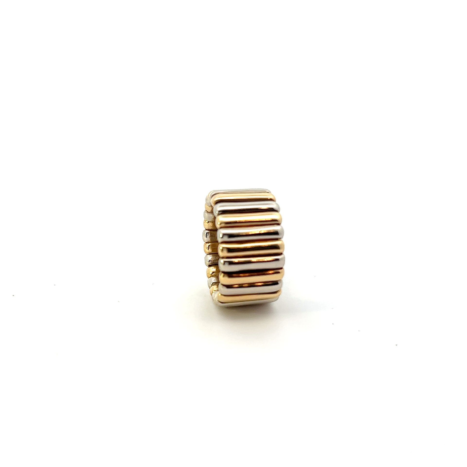 Vintage 18KT Two Tone Gold Wide Band