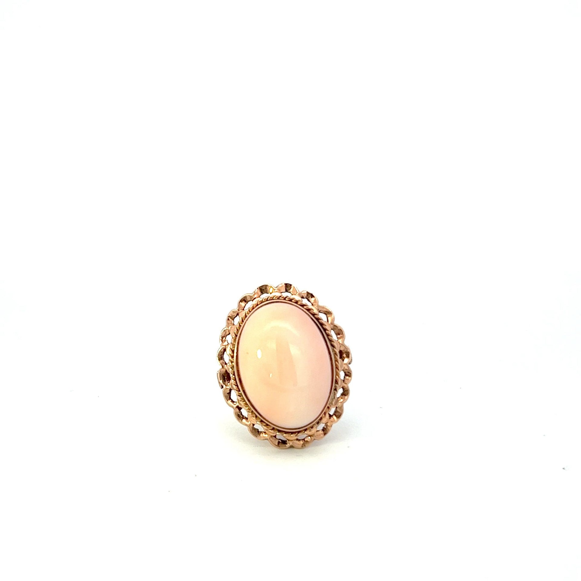 Vintage 14KT Rose Gold Angel Skin Coral Ring
