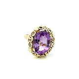 Antique 18KT Yellow Gold Victorian Era Purple Amethyst Ring