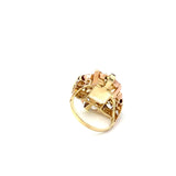 VINTAGE RETRO ERA YELLOW TOPAZ AND DIAMOND RING