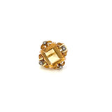 VINTAGE RETRO ERA YELLOW TOPAZ AND DIAMOND RING