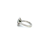 PLATINUM ESTATE GREEN TOURMALINE AND DIAMOND RING