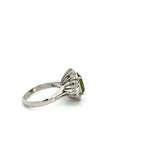 Estate Retro Era Peridot And Diamond Cocktail Ring