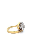 Estate 18KT Yellow Gold And Platinum Diamond Ring