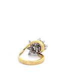 Estate 18KT Yellow Gold And Platinum Diamond Ring