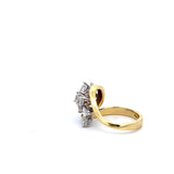 Estate 18KT Yellow Gold And Platinum Diamond Ring