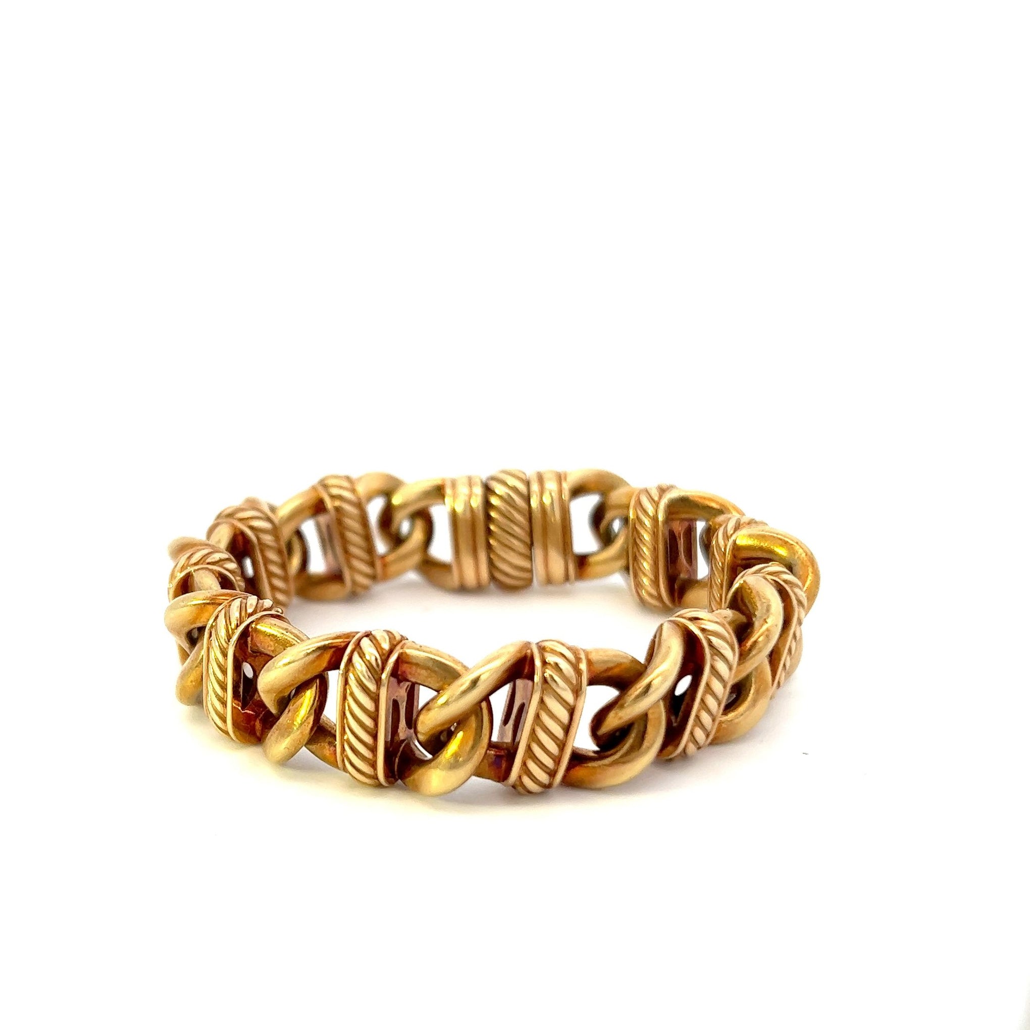 Vintage 18KT Yellow Gold Signed David Yurman Chain Link Bracelet