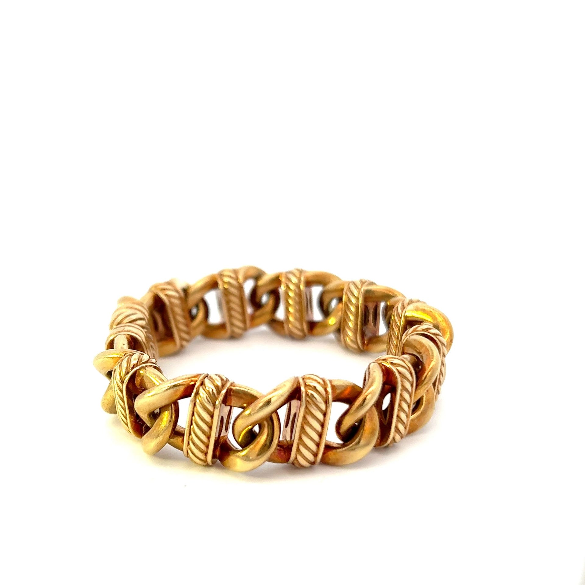 Vintage 18KT Yellow Gold Signed David Yurman Chain Link Bracelet