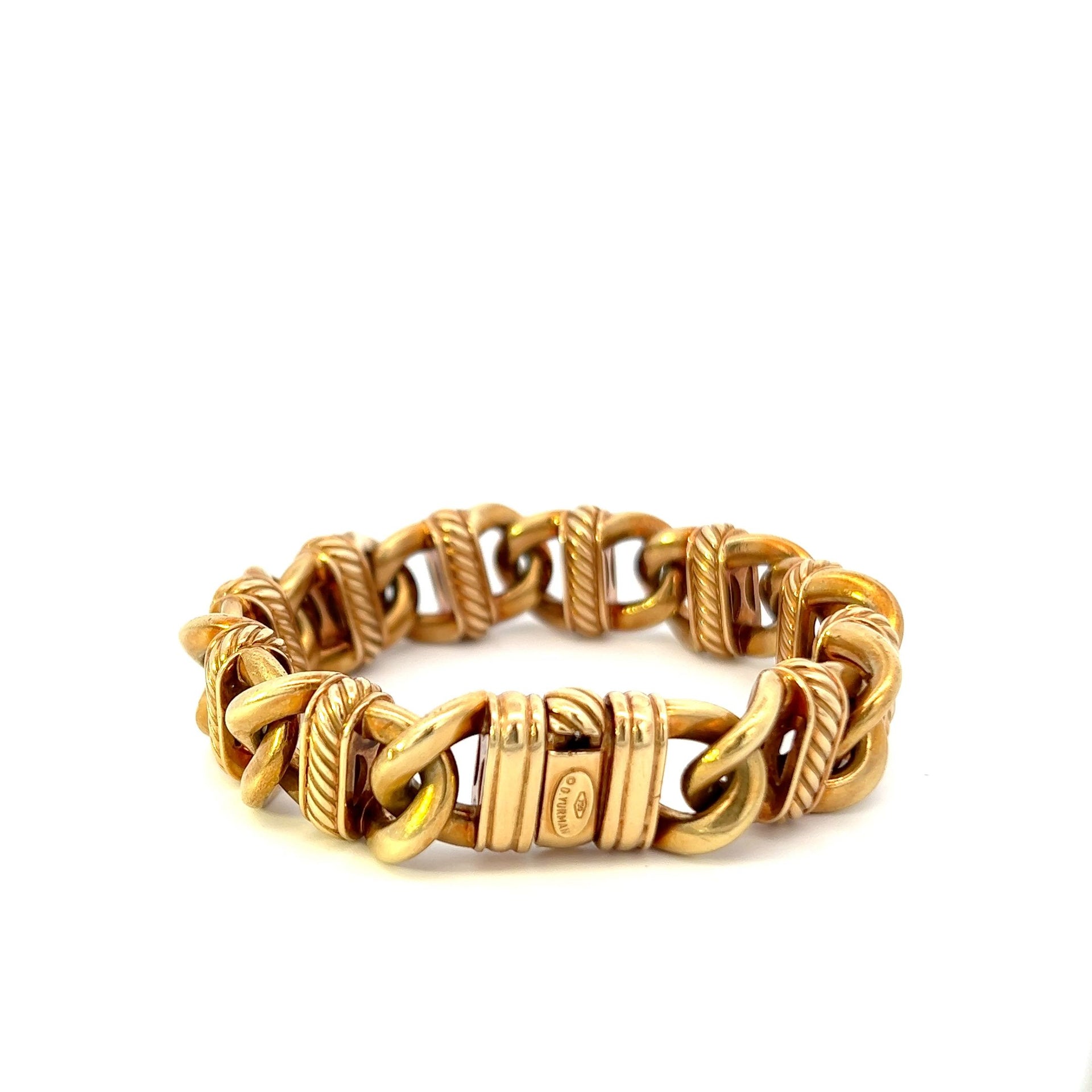 VINTAGE 18KT YELLOW GOLD SIGNED DAVID YURMAN CHAIN LINK BRACELET – Louis  Martin Jewelers - Rockefeller Center - NYC