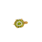 18KT Yellow Gold Estate Retro Peridot And Diamond Turtle Brooch