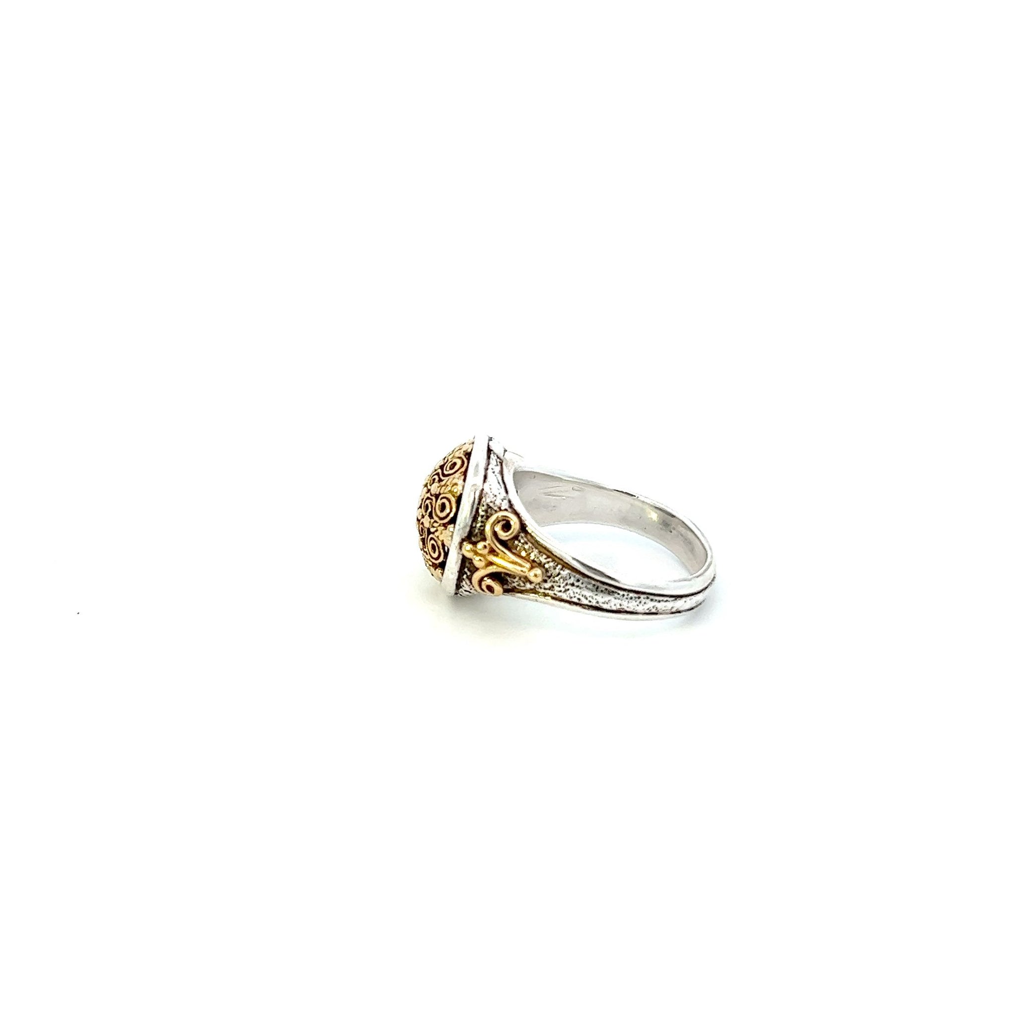 Vintage Silver And 18KT Yellow Gold Constantine Ring