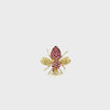 Vintage Retro Era 18KT Yellow Gold Ruby Lapel Fly Pin