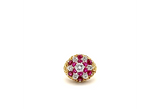 ESTATE RETRO ERA 18KT RUBY & DIAMOND RING