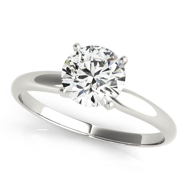 14K White Gold Solitaire Round Shape Diamond Engagement Ring